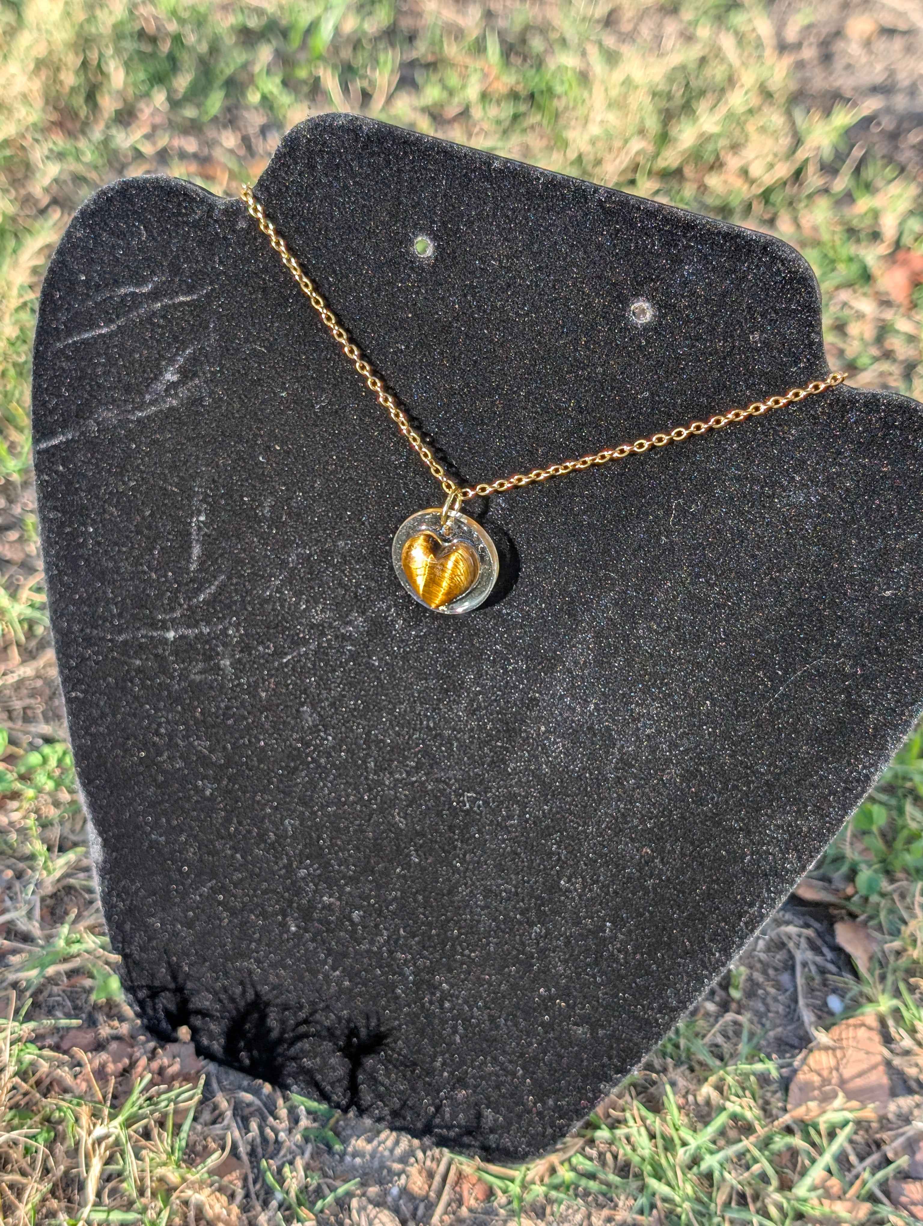 Tigers Eye Heart Necklace