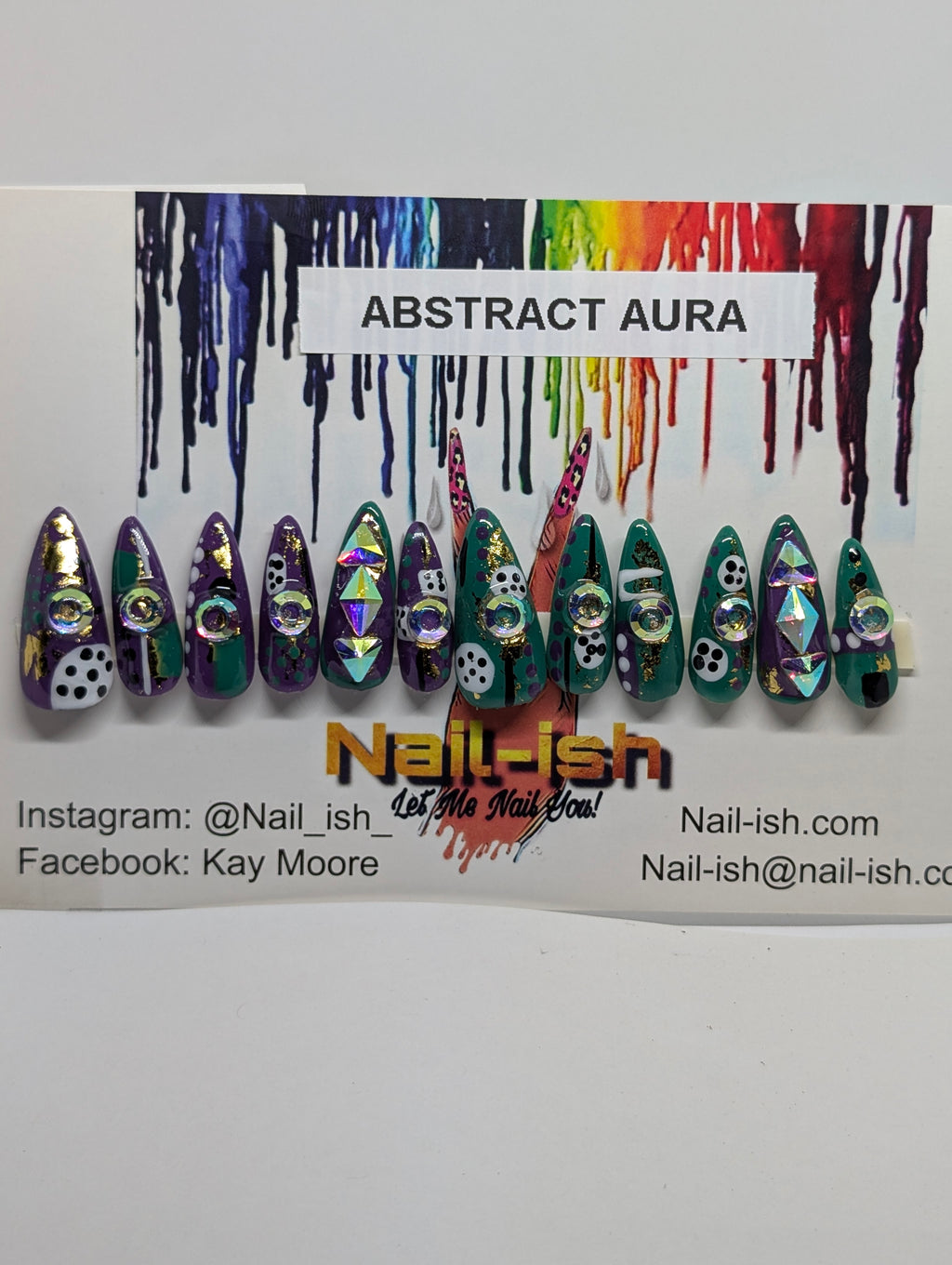 Abstract Aura Press on Nails