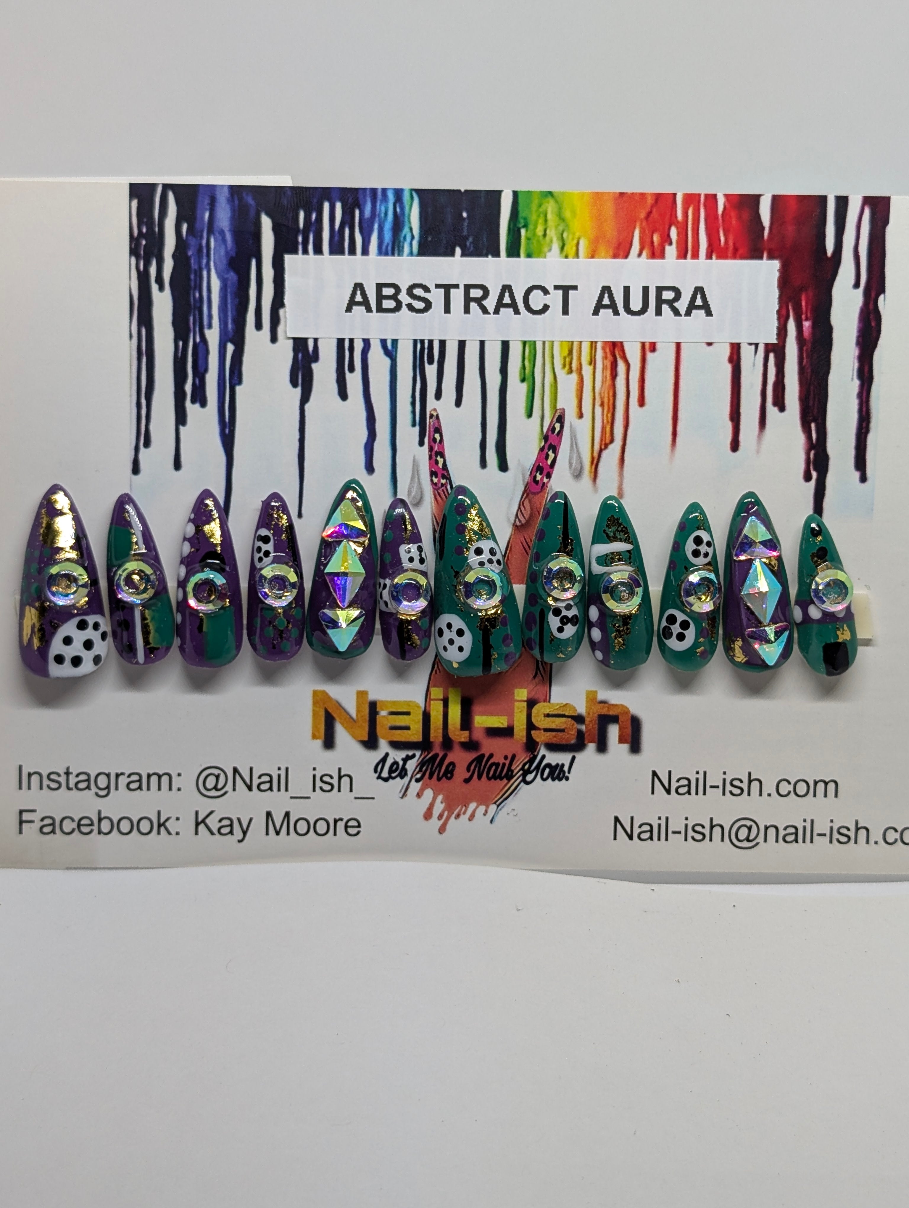 Abstract Aura Press on Nails