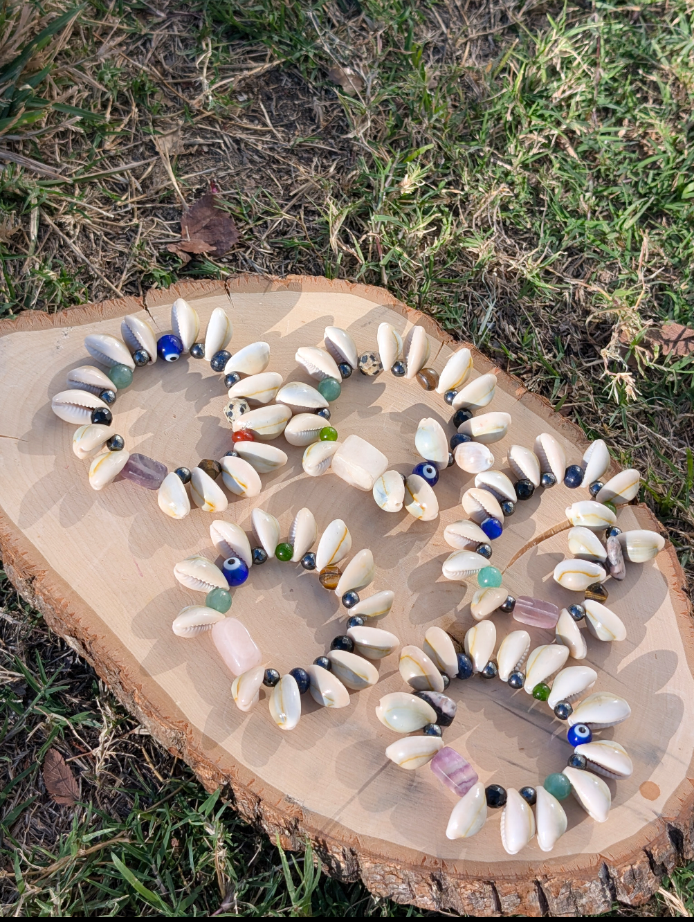 Cowrie Shell & Mixed Gemstone Bracelet