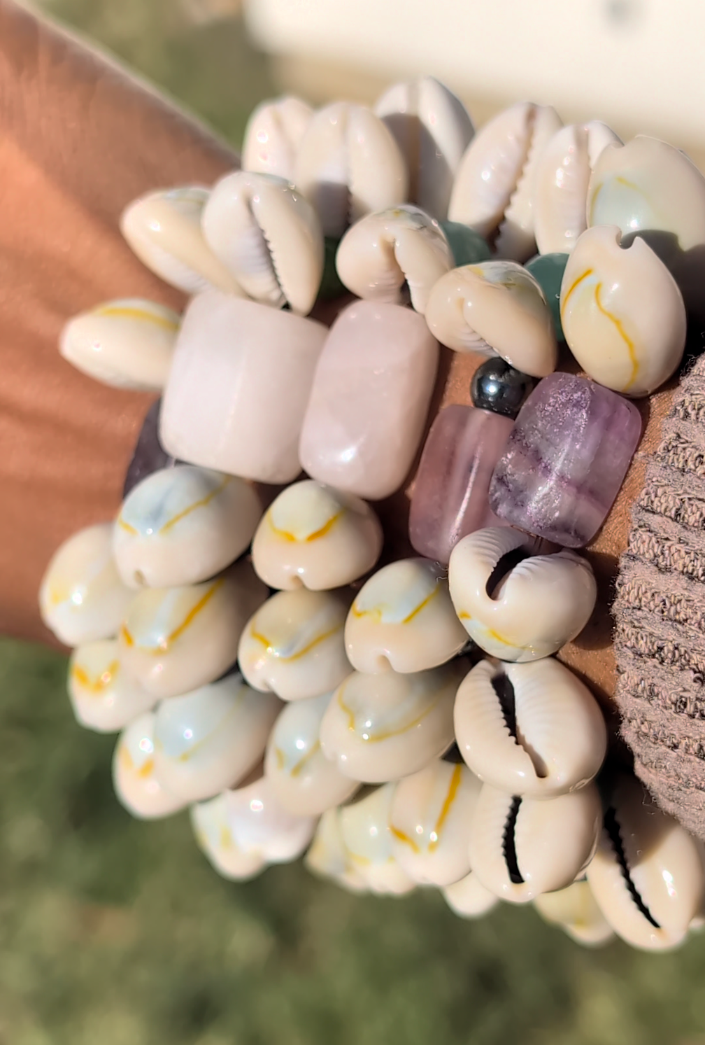 Cowrie Shell & Mixed Gemstone Bracelet