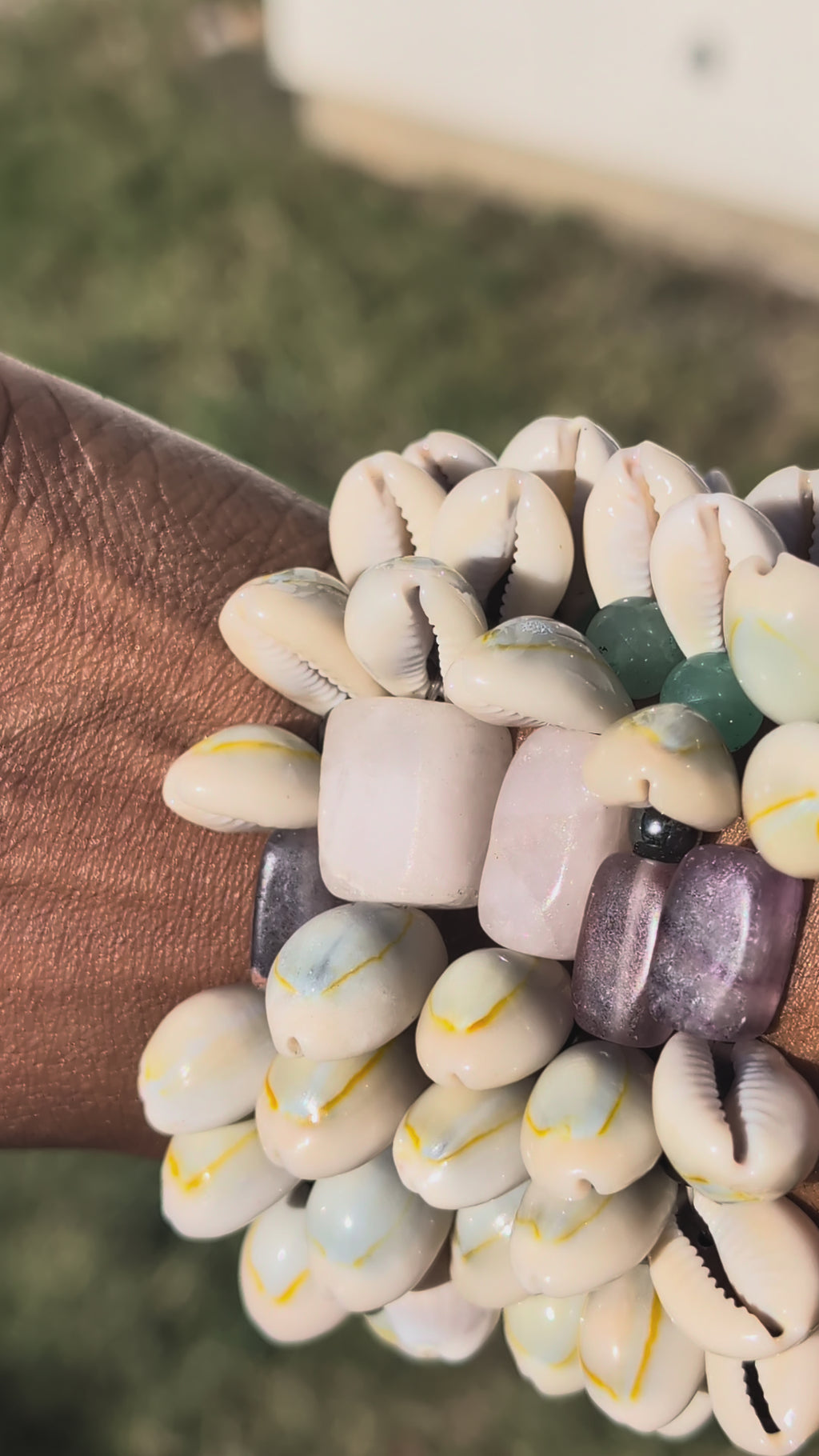 Cowrie Shell & Mixed Gemstone Bracelet