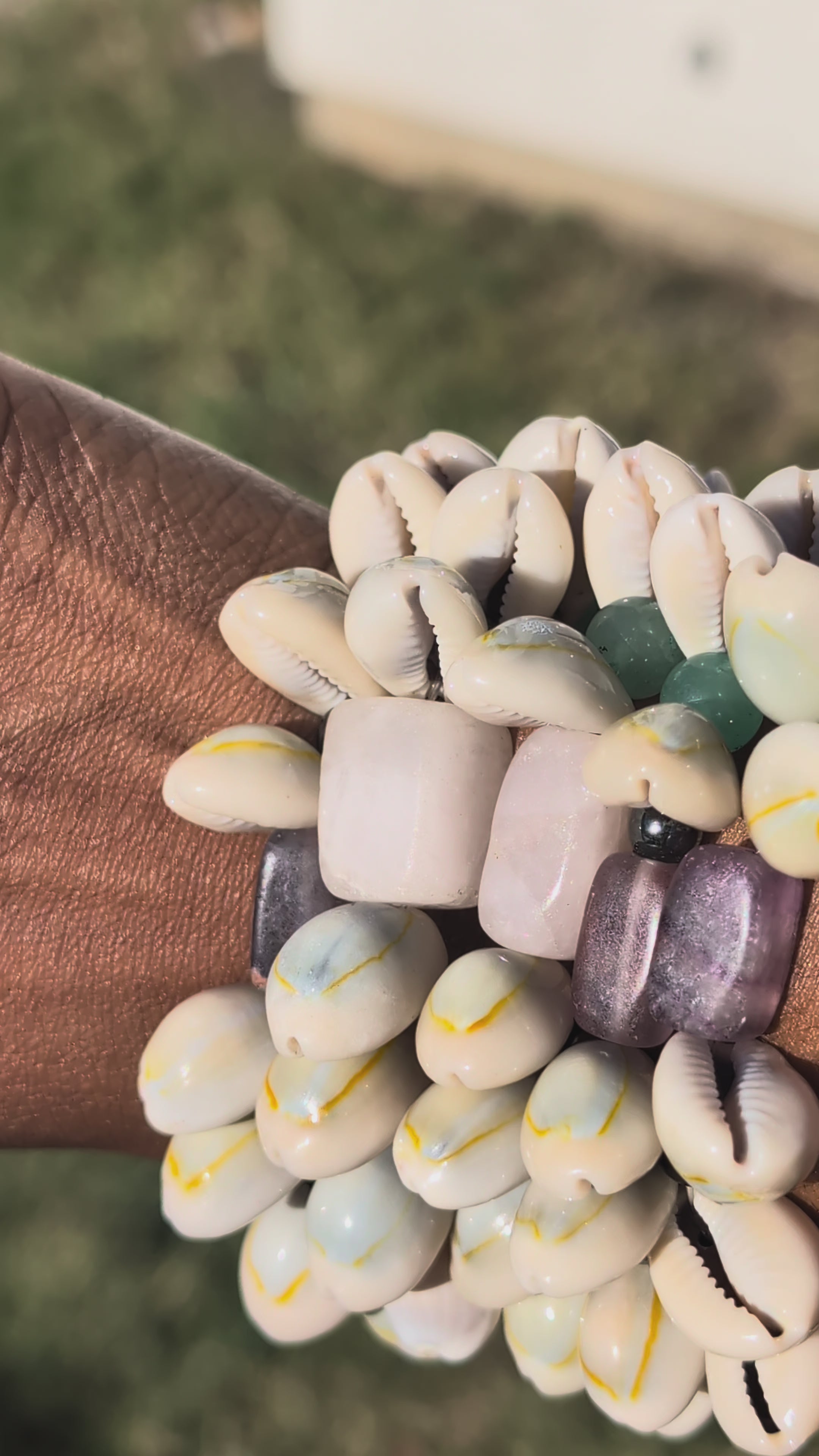 Cowrie Shell & Mixed Gemstone Bracelet