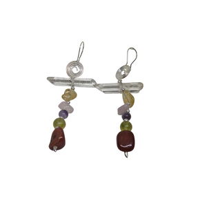 Gemstone Ankh Earrings